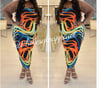 PLUS SIZE ABSTRACT MULTI COLORED HALTER DRESS 