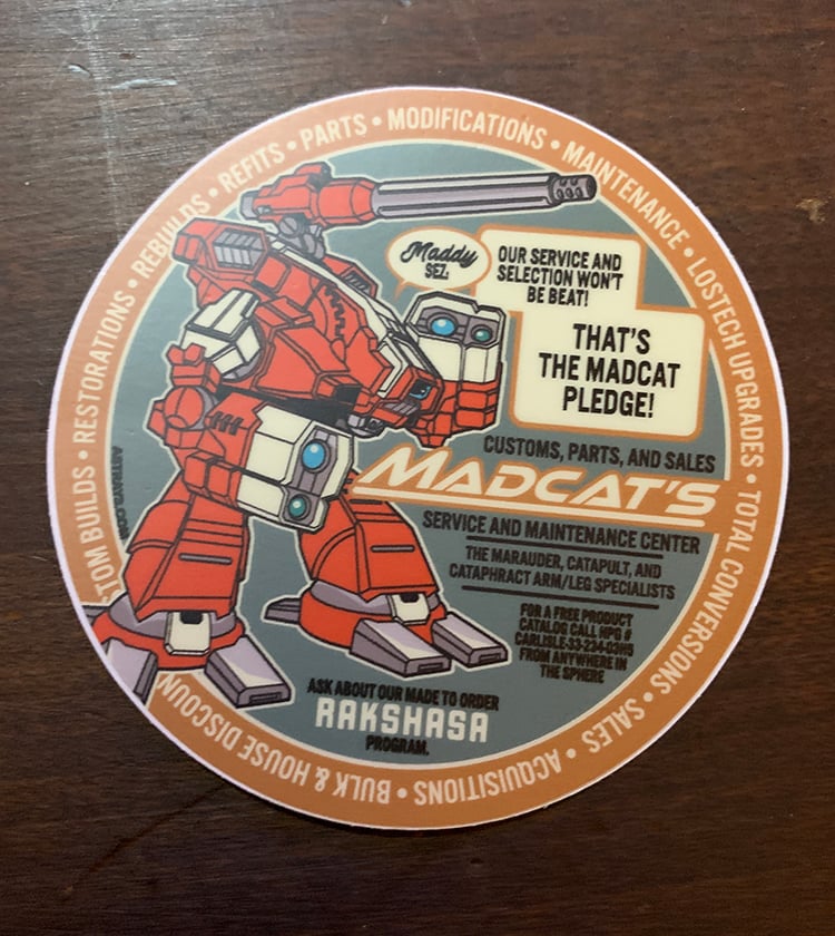 Image of Madcat's sticker! 3"x3" vinyl sticker