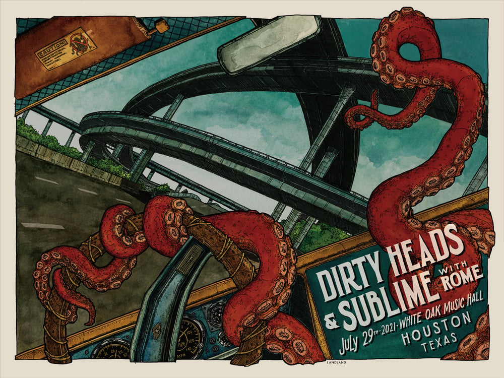 Dirty Heads & Sublime With Rome (Houston, Texas) • L.E. Official Poster (18" x 24")