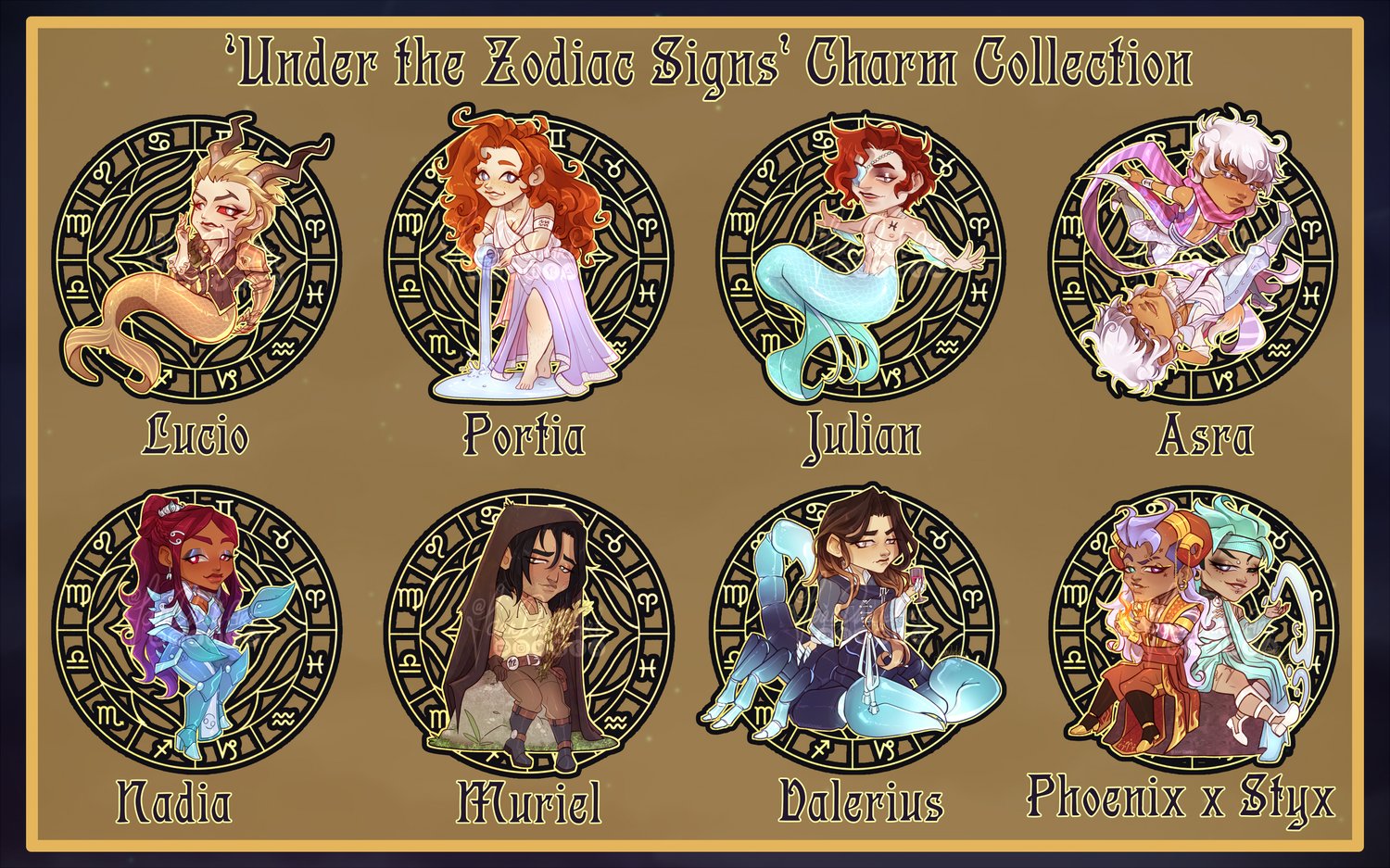 Arcana Zodiacs Charms