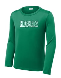 Green, long sleeve, dry-fit HORNETS 