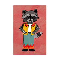 Tattooed Raccoon Print