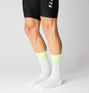 Image of FINGERSCROSSED BLOCKS - WHITE / NEON Cycling Socks