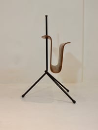 Image 2 of Bent Plywood Magazine Holder on Metal Frame, Italy 1950s