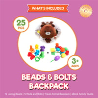 Image 2 of Bear Backpack with Lacing Beads & Nuts and Bolts 