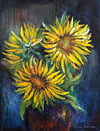 Sunflowers Today | Oil Pastel Painting | 24x32 cm
