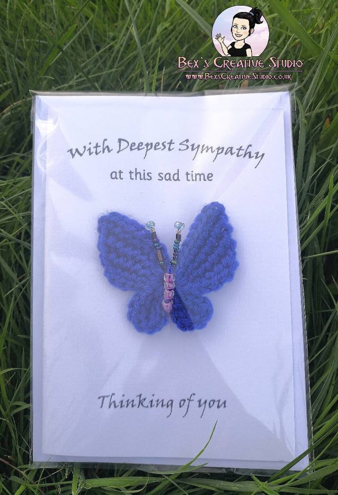 Image of Sympathy Card with Removable Crochet Brooch