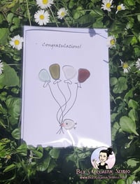 Image 1 of Congratulations/New Baby/Wedding/Well Done Sea Glass Card