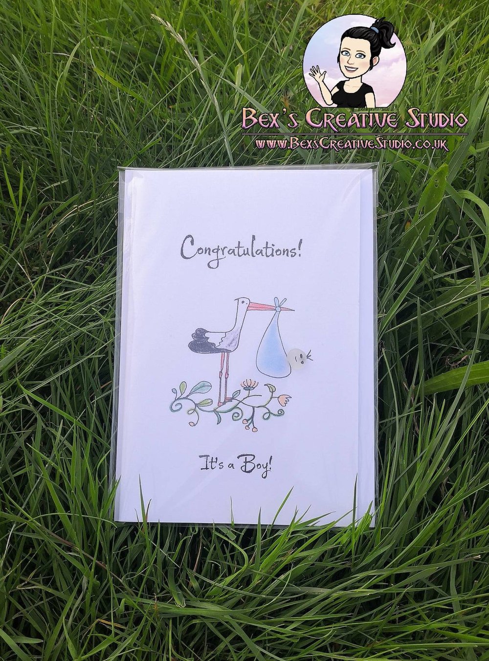 Image of Congratulations/New Baby/Wedding/Well Done Sea Glass Card