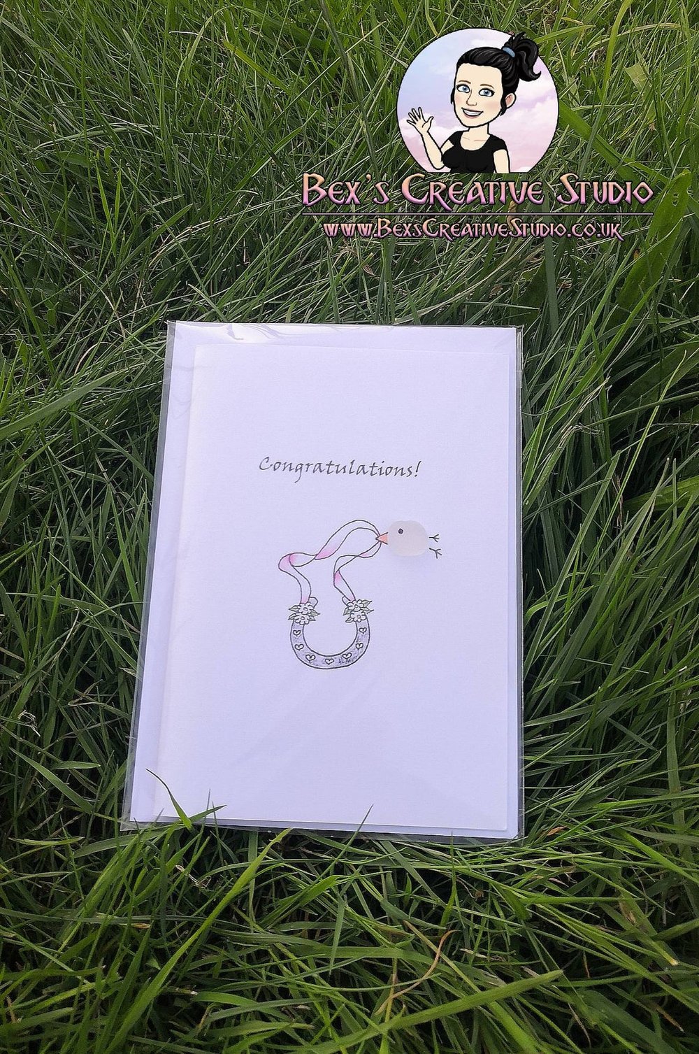 Image of Congratulations/New Baby/Wedding/Well Done Sea Glass Card