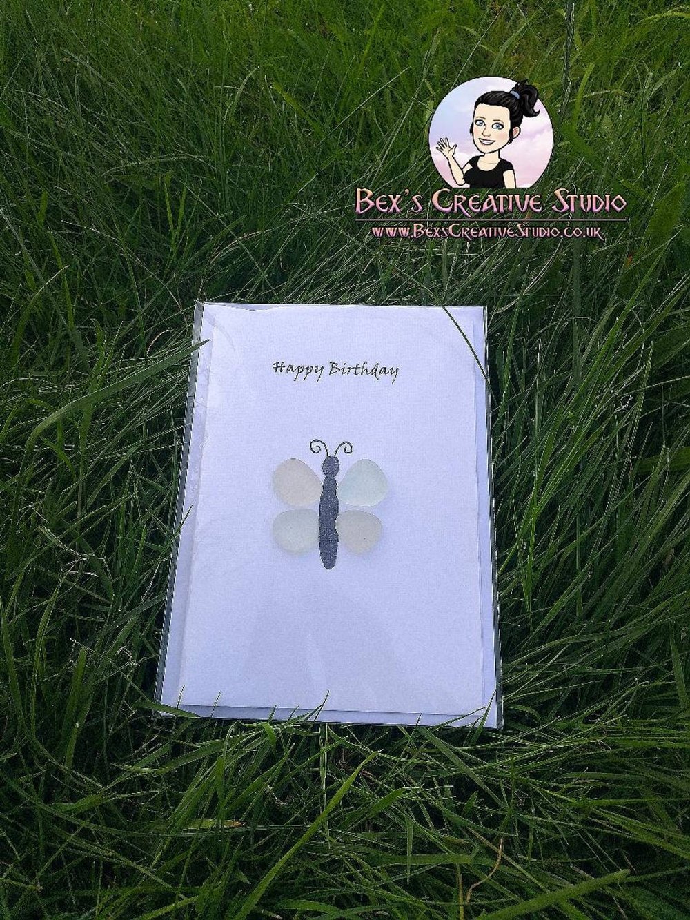 Image of Happy Birthday Sea Glass Card