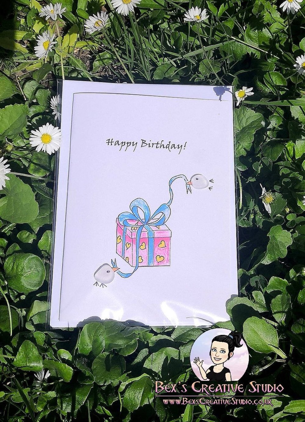 Image of Happy Birthday Sea Glass Card