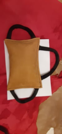Image 1 of 3-Handle Suede Tug (Puppy)