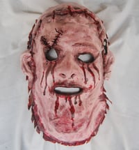 Image 1 of Big Boy Butcher Slasher Skinned Leather Face Horror Mask Custom Original 