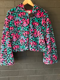 Image 1 of Kylie Jane Faux fur jacket-hooded leopard 