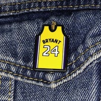 Image 2 of BRYANT 24 GOLD JERSEY PIN