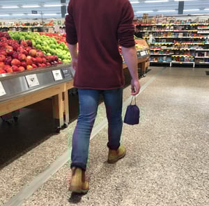 Image of Grocery Bag Bag (denim daisy)