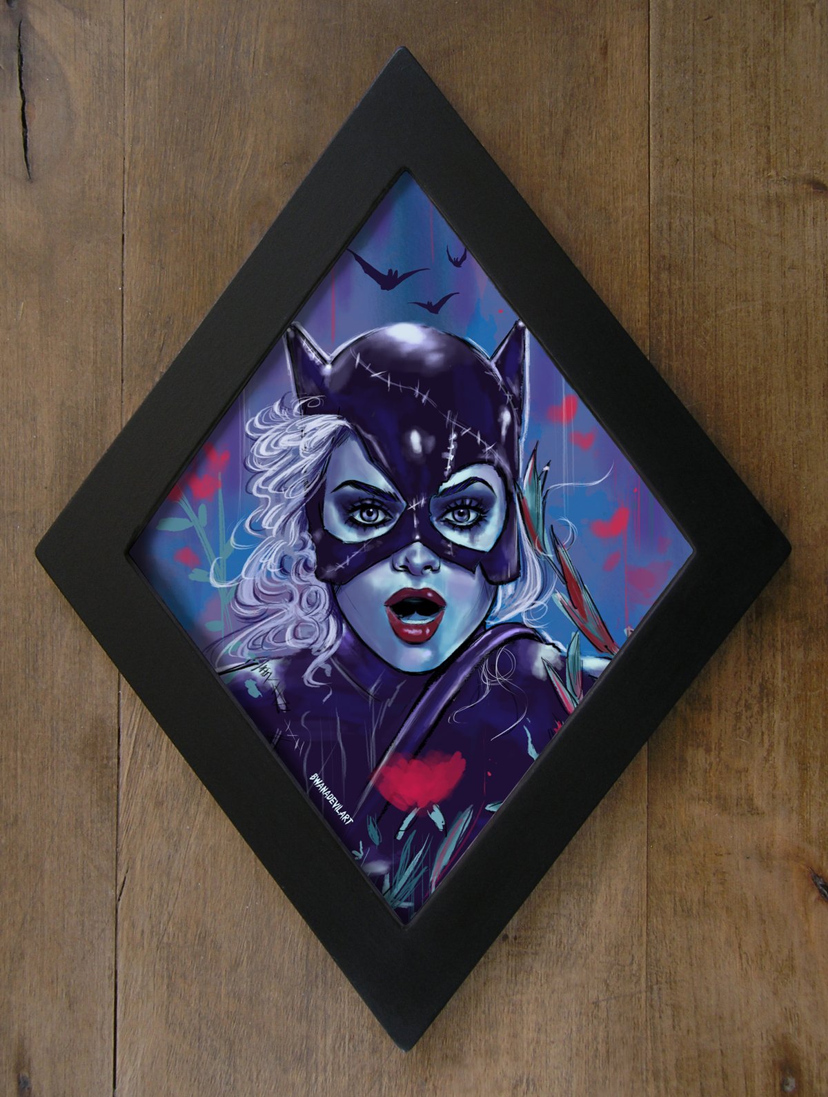 Image of Catwoman Diamond framed print