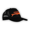 TROPIC BLACK TRUCKER CAP - NEON ORANGE/SILVER