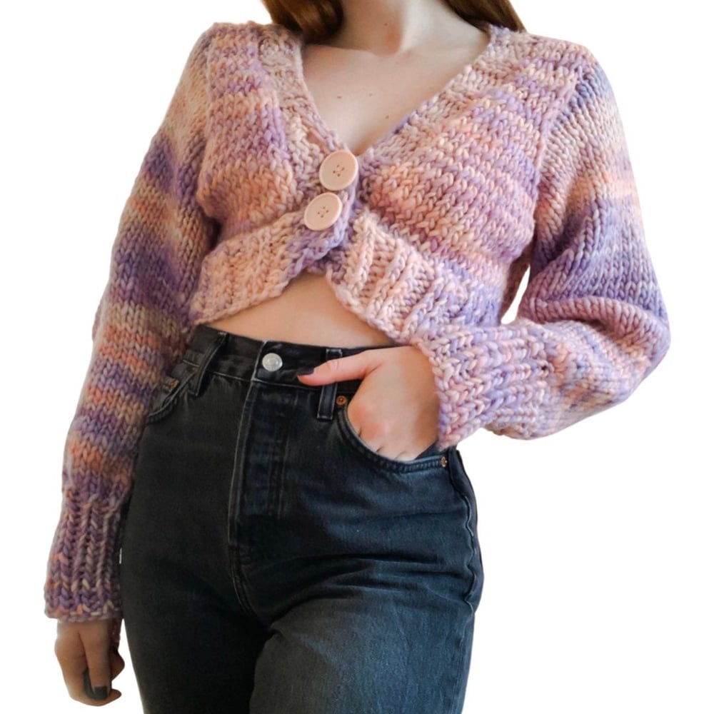 Image of Bubblegum Chunky Cropped Cardigan