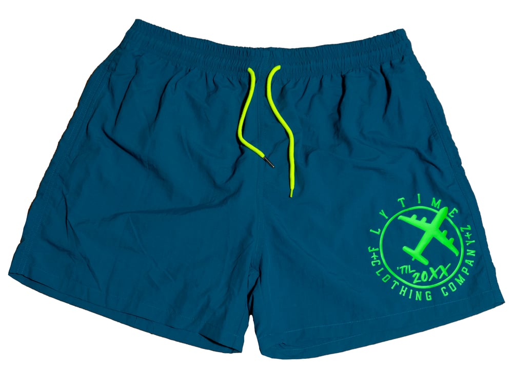 Image of FlyTimez “Til 20XX” Beach Shortz (Teal)