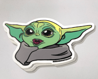Image 1 of Baby Yoda Face Sticker