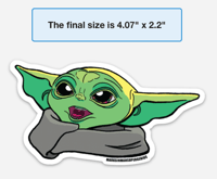 Image 3 of Baby Yoda Face Sticker