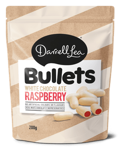 Image of White Chocolate Raspberry Bullets 200g