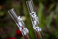 Image 1 of Ghost Swirl Glass Drinking Straw