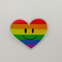 Image 1 of Pride Happy Holographic Hearts 1 (gay, lesbian, mlm, bi, pan)