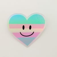Image 1 of Pride Happy Holographic Hearts 2 (trans, nonbinary, ace, aro)