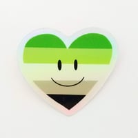 Image 4 of Pride Happy Holographic Hearts 2 (trans, nonbinary, ace, aro)