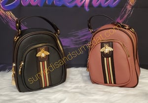 Image of S & S Fashionable Bee Leather Vintage Shoulder Backpack Bags