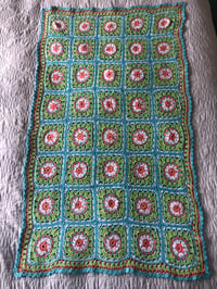 Image 2 of Fizzy Mint Crocheted Cotton Blanket