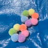 Pastel Rainbow Hoop of Fluffs Earrings