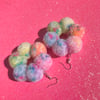 Mini Funfetti Rainbow Hoop of Fluffs Earrings
