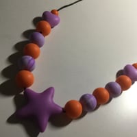 Purple and Orange Star Necklace