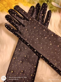 Image 1 of CRYSTAL EMBELLISHED GLOVES 