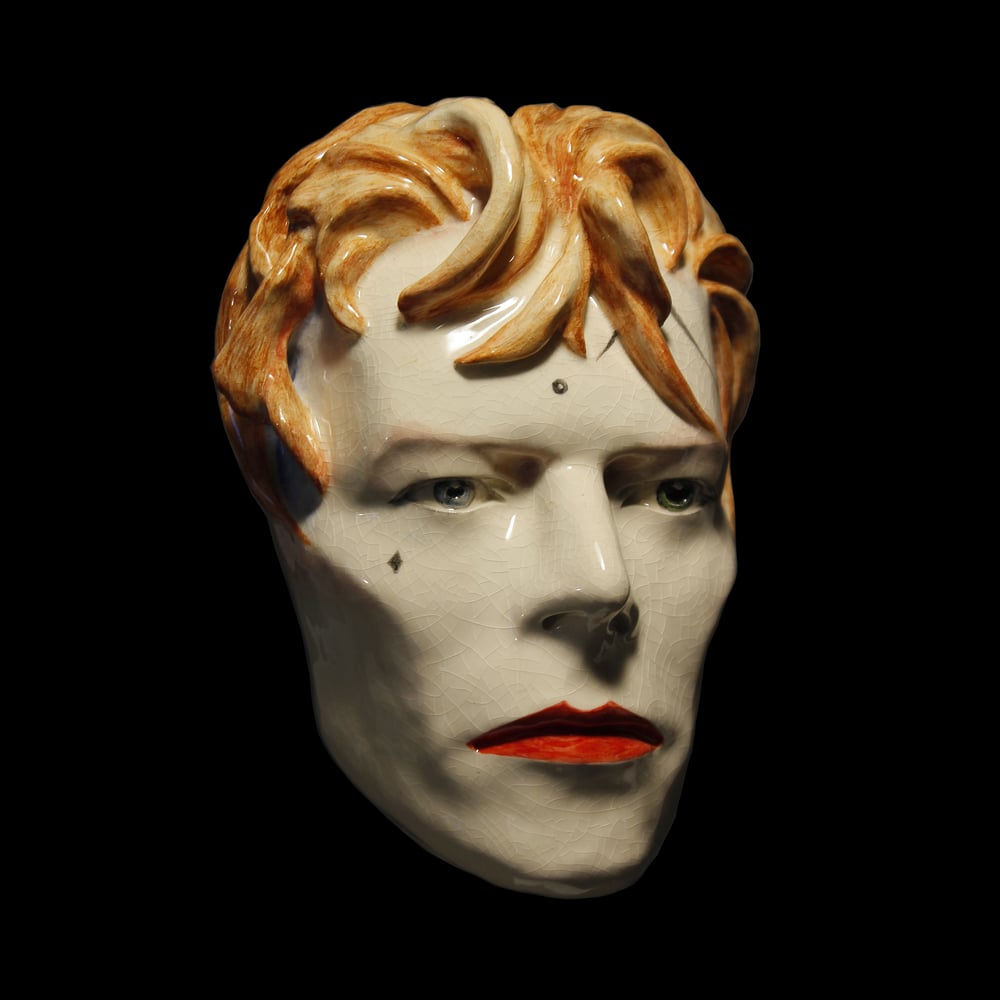 'Ashes To Ashes' Painted Ceramic Mask Sculpture