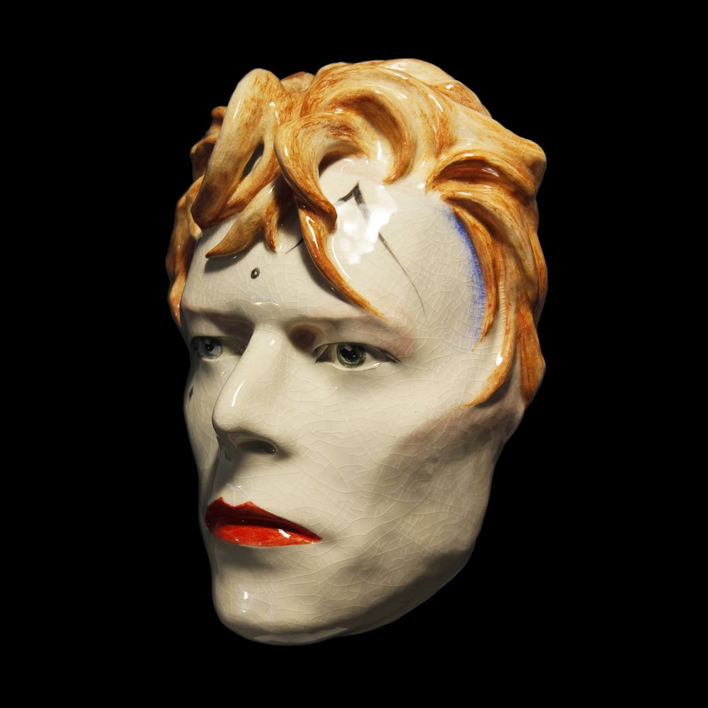'Ashes To Ashes' Painted Ceramic Mask Sculpture