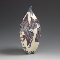 Image 1 of Swimming angelfish sgraffito vessel
