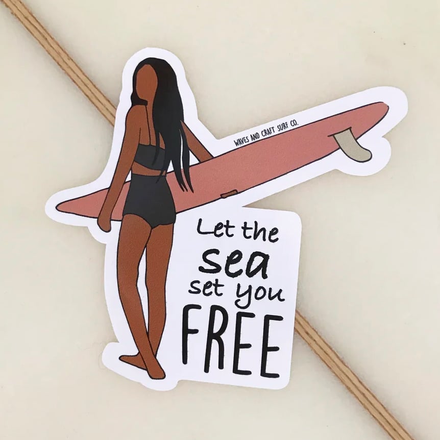 Image of Let the sea set you free surf sticker