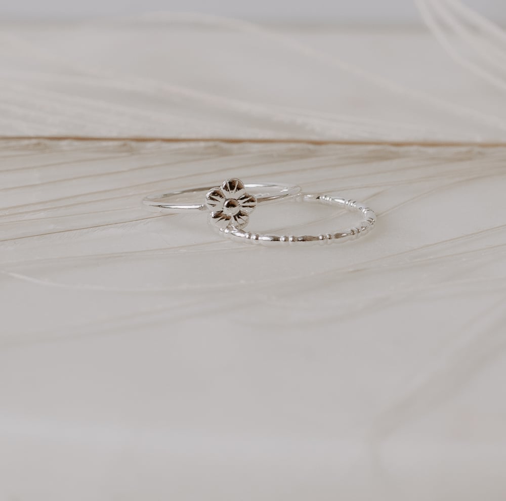 Image of Flower & Rondell Stacking Rings
