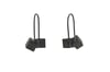 Oxidised sterling silver drop studs, intergrown cubes