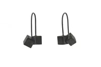 Image 1 of Oxidised sterling silver drop studs, intergrown cubes