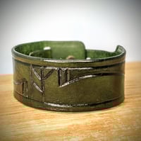 Rune Cuff Bracelet - Strength (Forest Green)