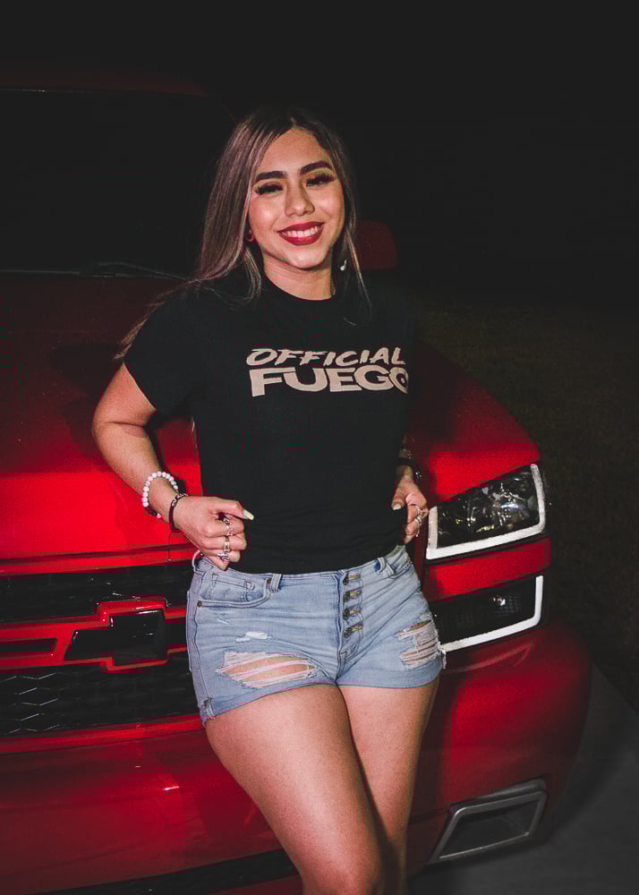 Gold Reflective Logo On Black T-shirt 