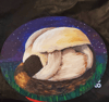 Sleeping Momo 8x10in Acrylic Painting