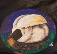 Sleeping Momo 8x10in Acrylic Painting