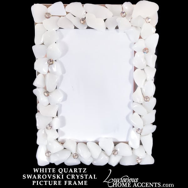 Image of Dazzle White Quartz Gemstone and Swarovski Crystal Frame